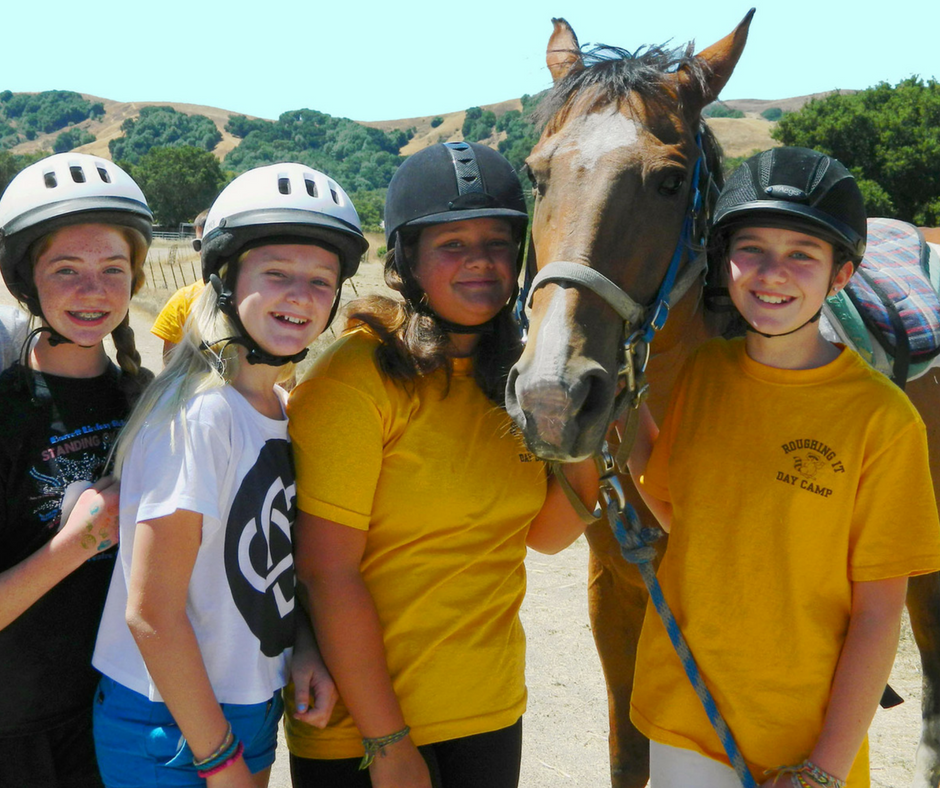 Day campers at horseback riding