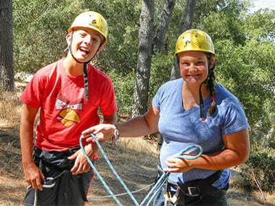 Teen Campers Learn to Belay in Sports