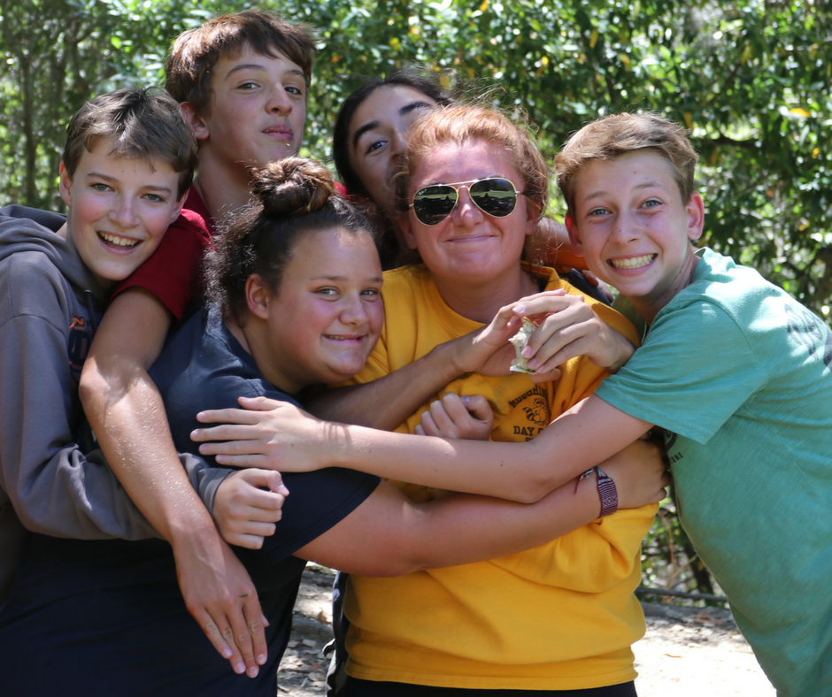 Campers love their counselor