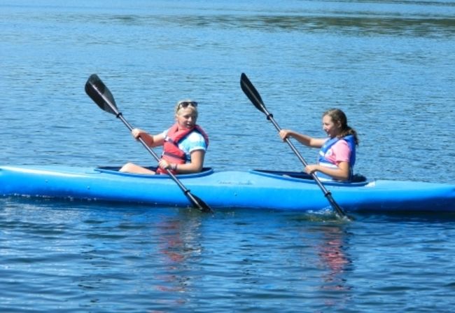 kayaking at camp