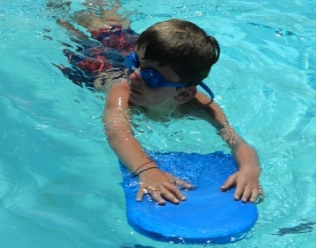 swimming at camp