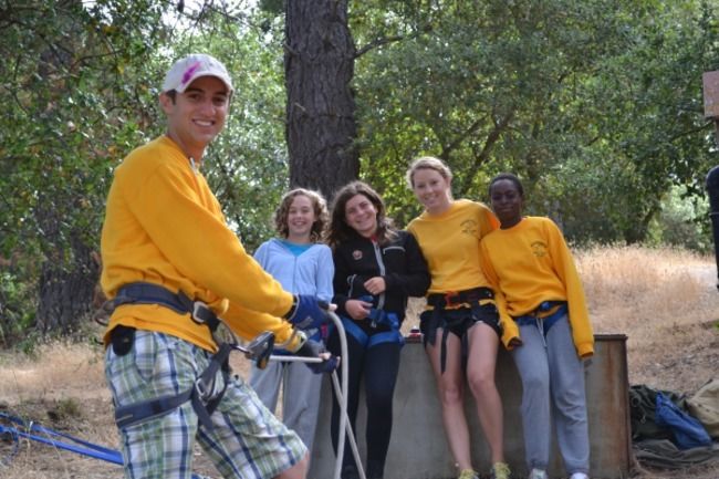 Adventure Greg teaches belays junior high girls - summer 2012