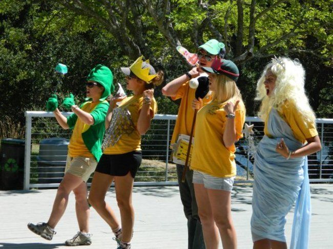 Lots of Camp fun with cheers, songs, skits, theme days, bus spirit and long standing traditions.  