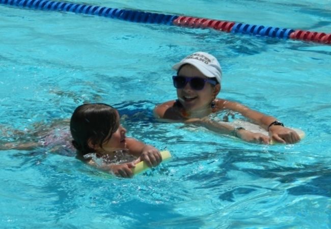 Red Cross Swim  Izzy kickboards