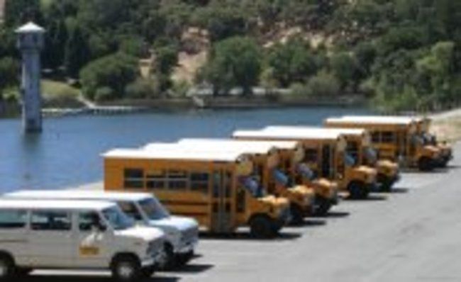 camp buses at the Lafayette Reservoir